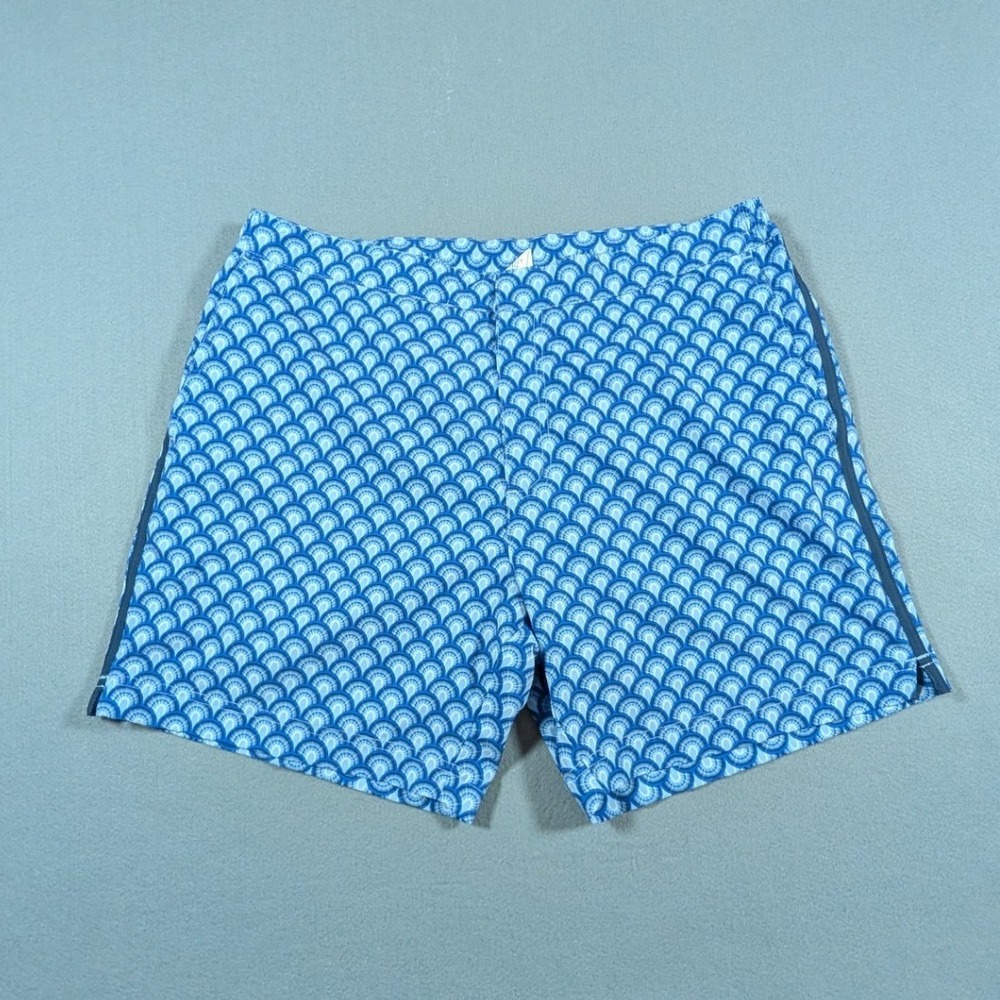 Fair Harbor Swim Trunks Mens Size 32 Blue Scallop Print Recycled Stretch Shorts
